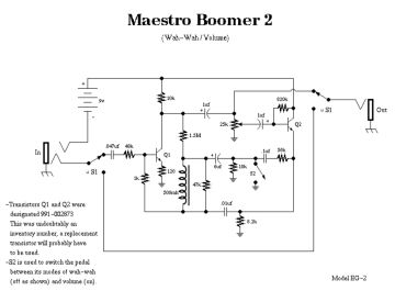 Maestro Boomer Wah 2 schematic circuit diagram
